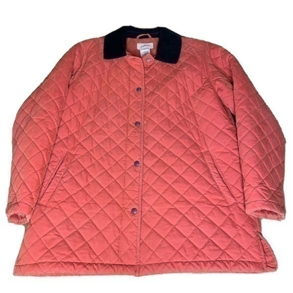 LL Bean Quilted Thermore Full Zip Jacket Coat 
Burnt Orange Barn
